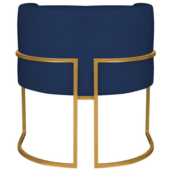 Imagem de Poltrona Decorativa Luna Base de Ferro Dourado Suede