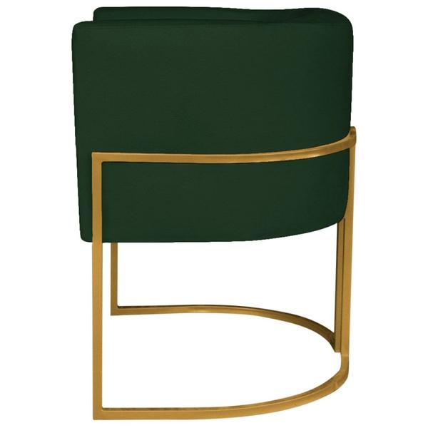 Imagem de Poltrona Decorativa Luna Base de Ferro Dourado Suede Verde