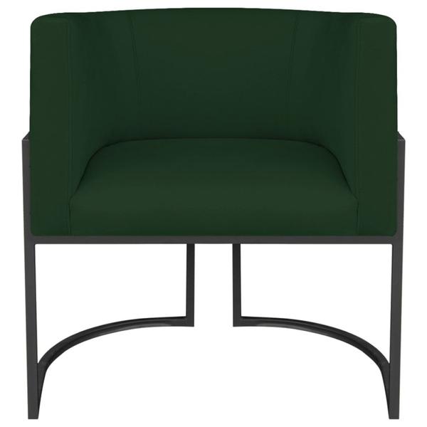 Imagem de Poltrona Decorativa Luna Base de Ferro Preto Suede Verde