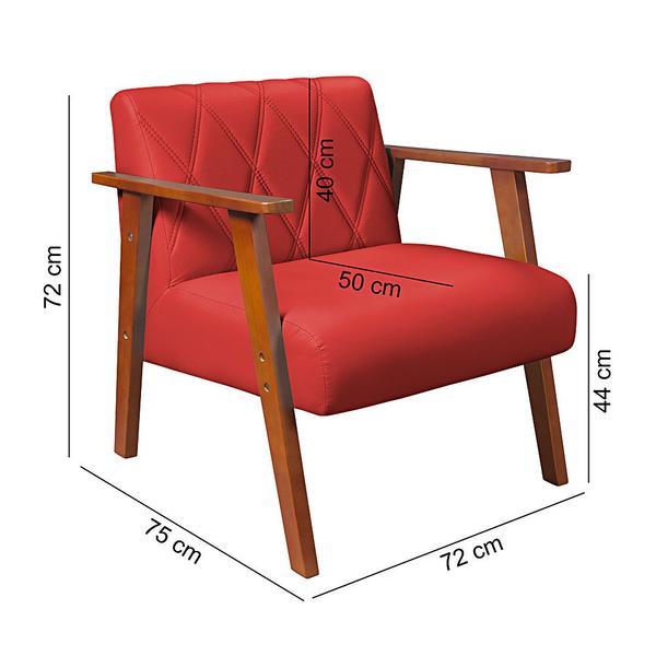 Imagem de Poltrona Decorativa Madri em Material Sintético Essencial Estofados