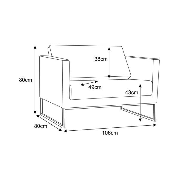 Imagem de Poltrona Decorativa Maia 106cm C26 material sintético Bege Claro - Domi