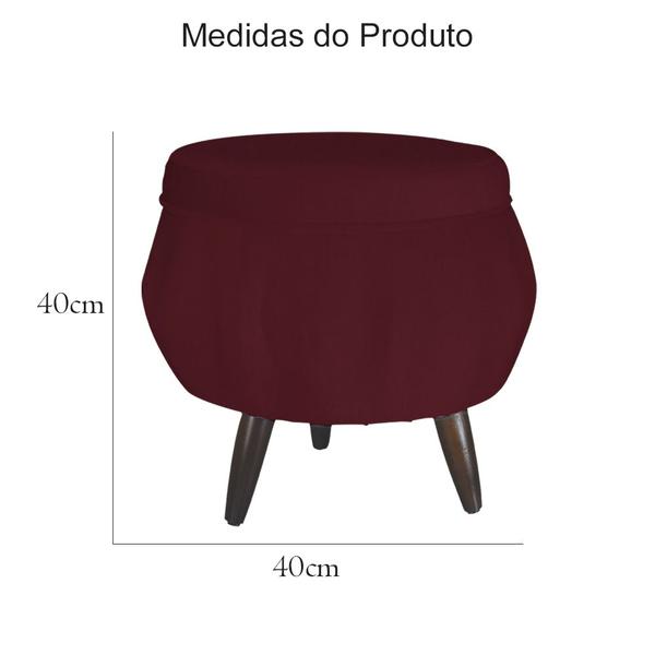 Imagem de Poltrona Decorativa Mais Petala mais Puff Petala Belo Tok - Suede Bordo