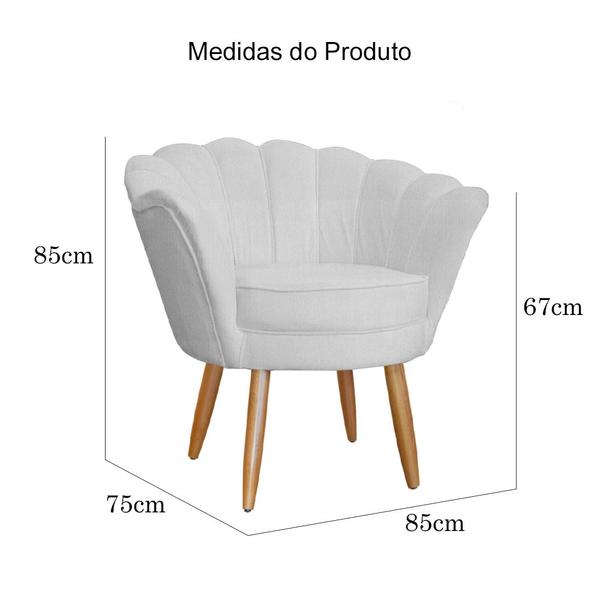 Imagem de Poltrona Decorativa Mais Petala mais Puff Petala Belo Tok - Suede Branco