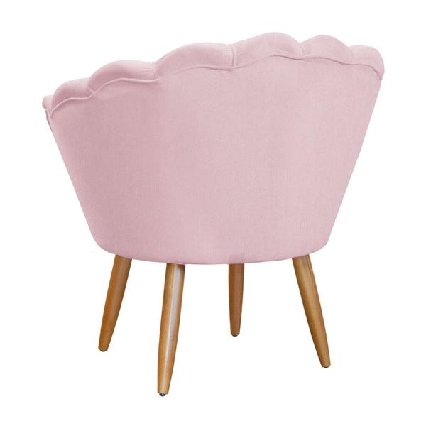 Imagem de Poltrona Decorativa Mais Petala mais Puff Petala Belo Tok - Suede Rosa Claro