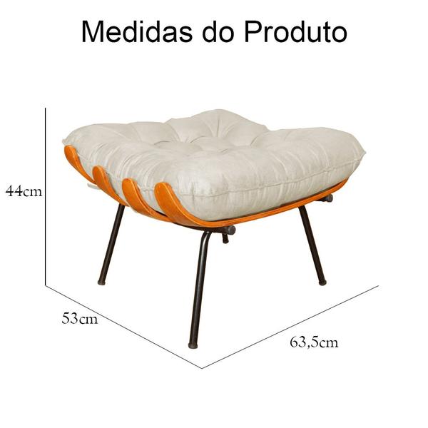 Imagem de Poltrona Decorativa mais Puff Costela belo tok - Suede Bege