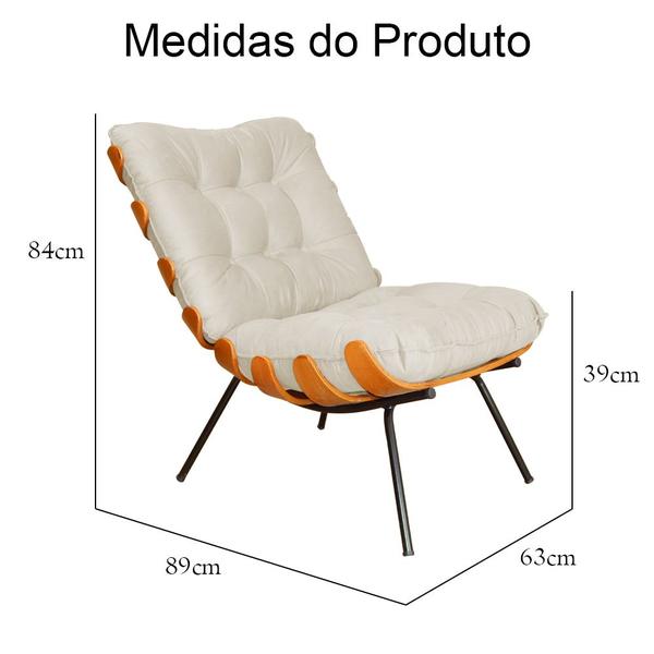 Imagem de Poltrona Decorativa mais Puff Costela belo tok - Suede