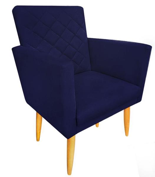 Imagem de Poltrona Decorativa Maitê Suede Azul Marinho