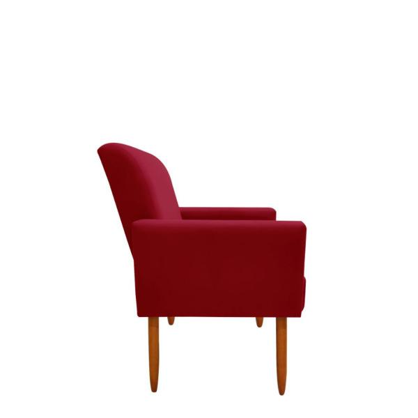 Imagem de Poltrona Decorativa Malibu Sala E Escritório Suede Vermelho