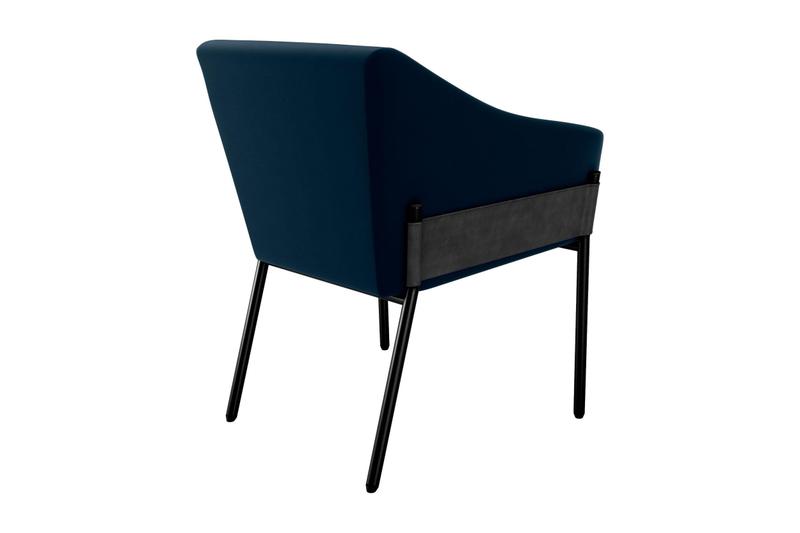 Imagem de Poltrona Decorativa Malta Veludo Azul E433 - Matrix