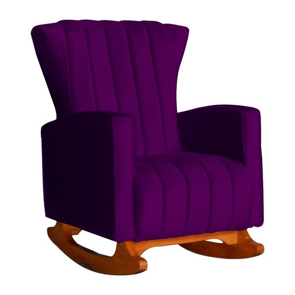 Imagem de Poltrona Decorativa Melinda Balanço Veludo Roxo - FM