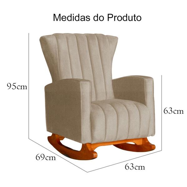 Imagem de Poltrona Decorativa Melinda Pés Balanço Suede Cores - DS Estofados