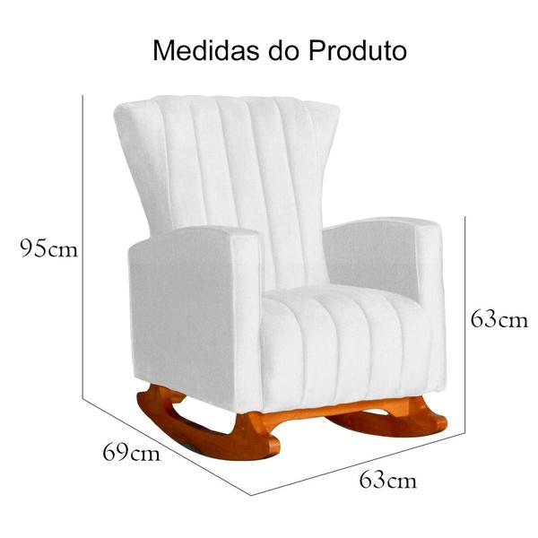 Imagem de Poltrona Decorativa Melinda Pés Balanço Suede Cores - DS Estofados