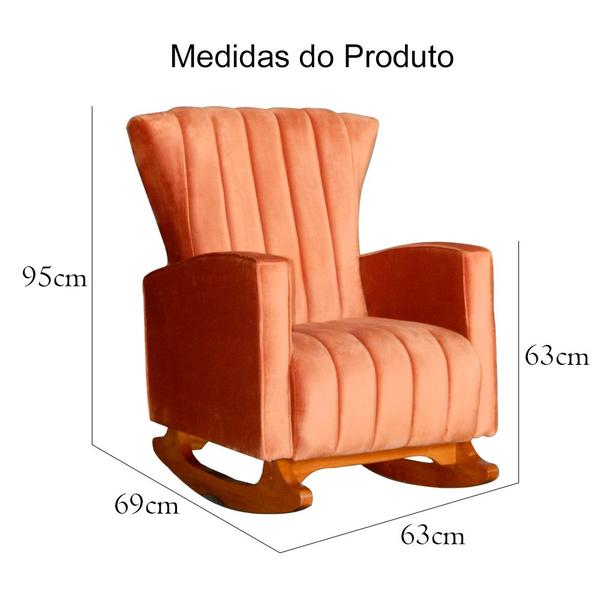 Imagem de Poltrona Decorativa Melinda Pés Balanço Veludo Cores - Ds Estofados