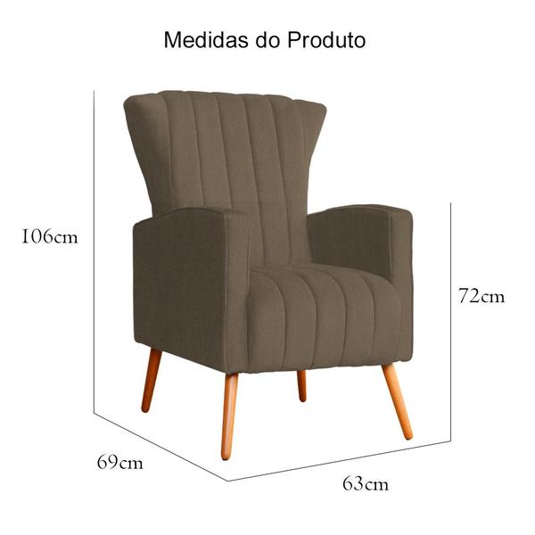 Imagem de Poltrona Decorativa Melinda Pés Palito Linho Cores - DS Estofados