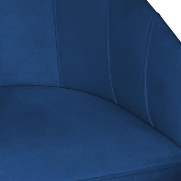 Imagem de Poltrona Decorativa Mia Base Industrial Cobre Suede Azul Marinho - Belliv Decor