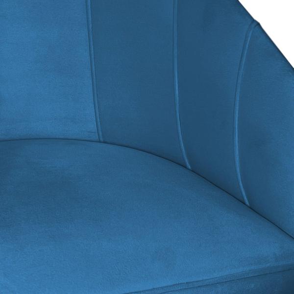 Imagem de Poltrona Decorativa Mia Base Industrial Preta Suede Azul Royal - Belliv Decor