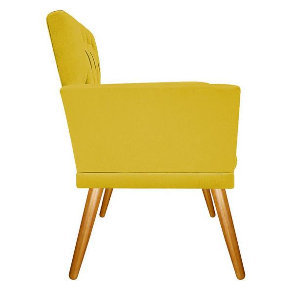 Imagem de Poltrona Decorativa Nanda Capitonê Suede Amarelo - DAMAFFÊ MÓVEIS