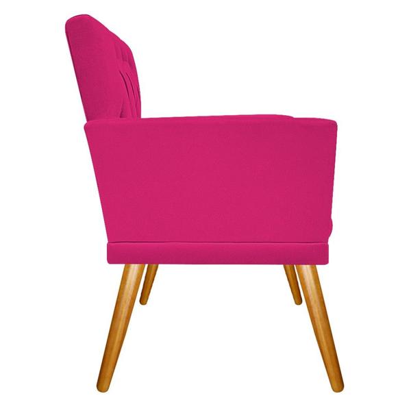 Imagem de Poltrona Decorativa Nanda Pés Palito Mel Sala de Espera Recepção Suede Pink - KDAcanto Móveis