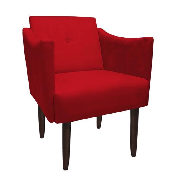 Imagem de Poltrona Decorativa Naty Pés Palito Suede Vermelho - D'Classe Decor