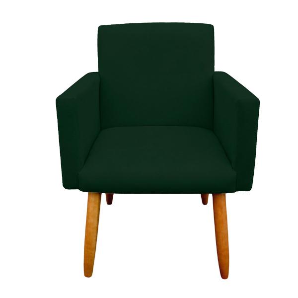 Imagem de Poltrona Decorativa Nina com Puff New para Sala e Quarto Suede Verde - LH Decor