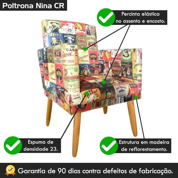 Imagem de Poltrona Decorativa Nina Pés Palito Cerveja Beer Rodapé - 2M Decor