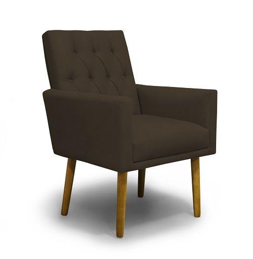 Imagem de Poltrona Decorativa Nina Retro Suede Marrom - MeularDecor