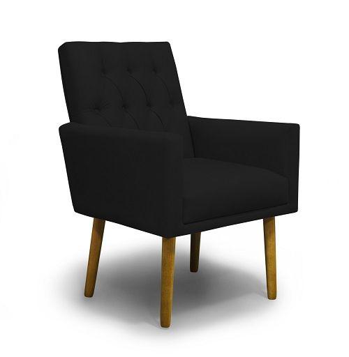 Imagem de Poltrona Decorativa Nina Retro Suede Preto - MeularDecor