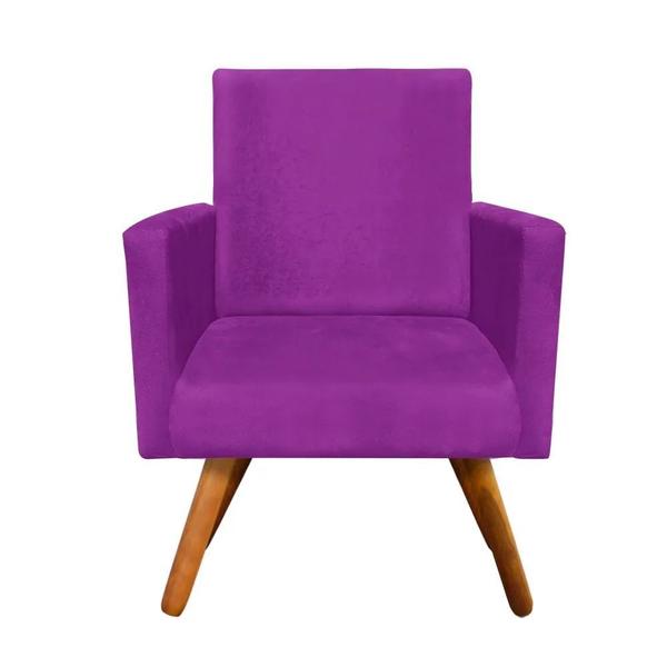 Imagem de Poltrona Decorativa Nina Sala E Escritório Suede Roxo