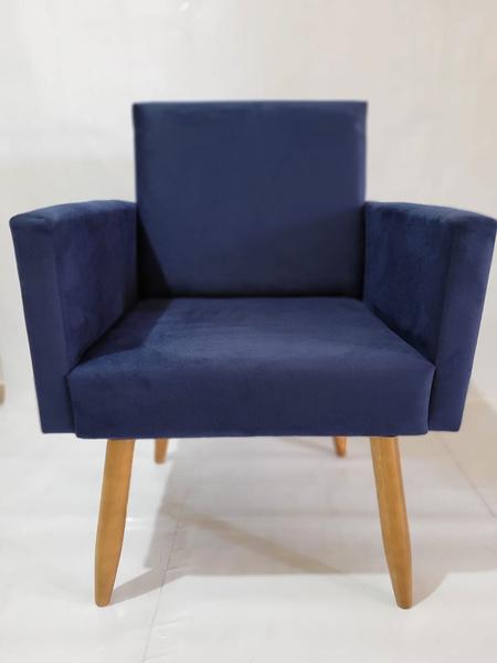 Imagem de Poltrona Decorativa Nina - Suede Azul Marinho