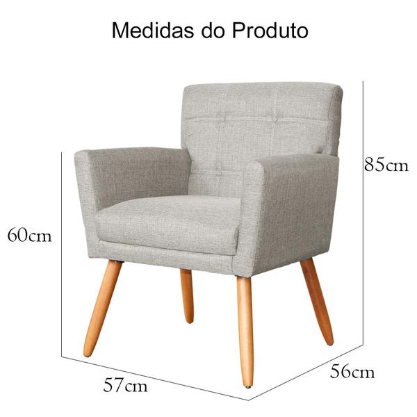 Imagem de Poltrona Decorativa Onix Linho Cores Variadas - DS Estofados