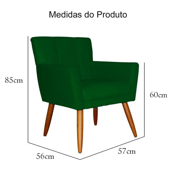 Imagem de Poltrona Decorativa Onix Suede Verde - DS Estofados