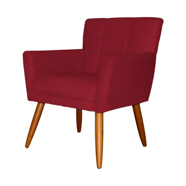 Imagem de Poltrona Decorativa Onix Suede Vermelho - DS Estofados