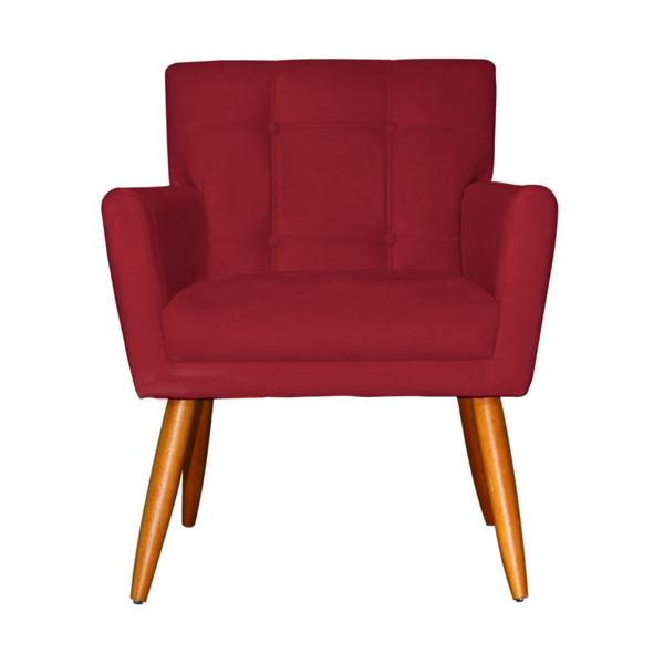 Imagem de Poltrona Decorativa Onix Suede Vermelho - DS Estofados