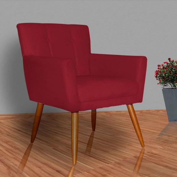 Imagem de Poltrona Decorativa Onix Suede Vermelho - DS Estofados