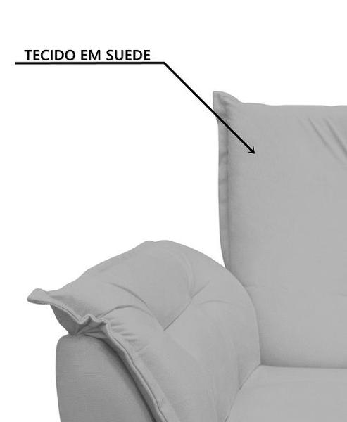 Imagem de Poltrona Decorativa Opala Base Giratória Suede Branco - MeularDecor