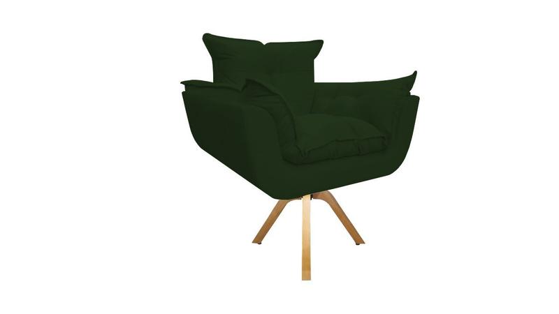 Imagem de Poltrona Decorativa Opala Base Giratória Suede Verde Ms Decor