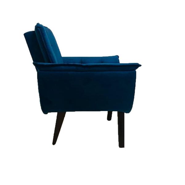 Imagem de Poltrona Decorativa Opala Plus para Sala de Estar Quarto Escritório - Azul Marinho