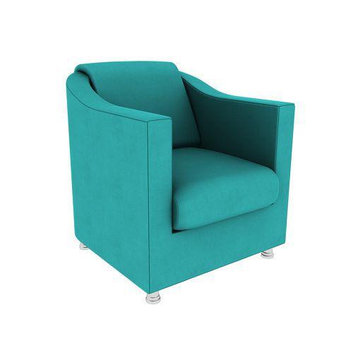 Imagem de Poltrona Decorativa Opala Sala Quarto Suede Azul Tifanny - Kimi Design