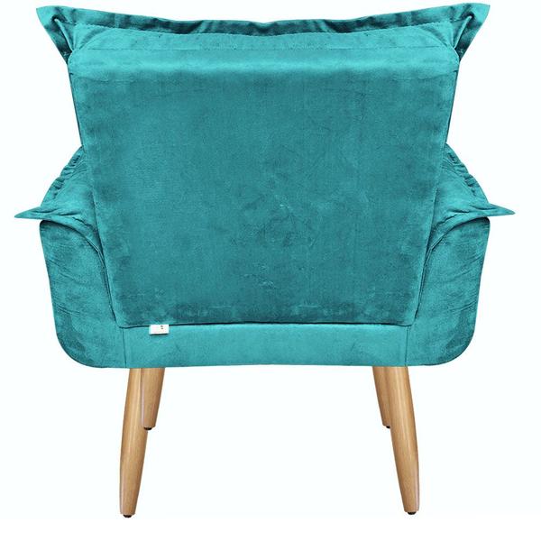 Imagem de Poltrona Decorativa Opala Suede Azul Tiffany  para Sala de Estar Luxo Escritório Quarto