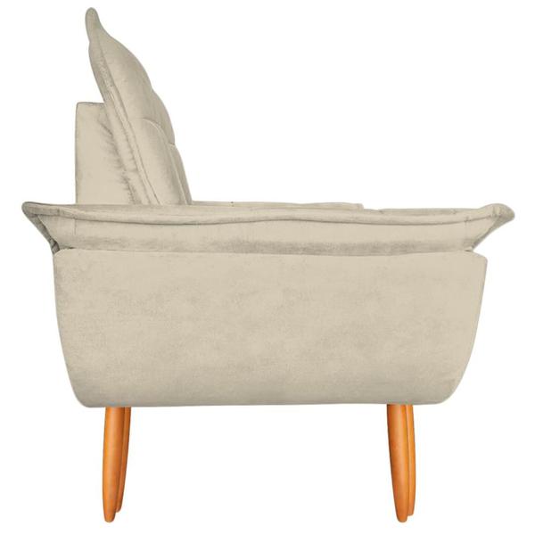 Imagem de Poltrona Decorativa Opala Suede Bege Luxo para penteadeira