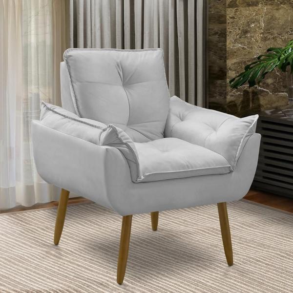 Poltrona Decorativa Opala Suede Luxo para Sala de Estar e Recepção - Arapongas Decor Poltrona Decorativa Opala Suede Luxo para Sala de Estar e Recepção - Arapongas Decor