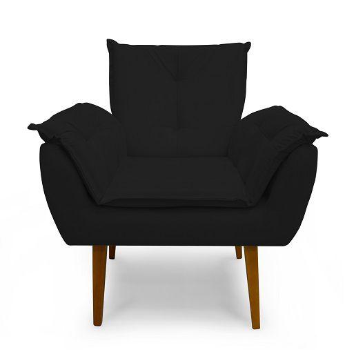 Imagem de Poltrona Decorativa Opala Suede Preto - MeularDecor