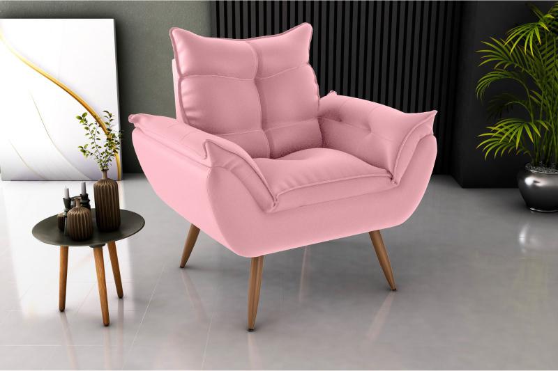 Imagem de Poltrona Decorativa Opala Suede Rosa