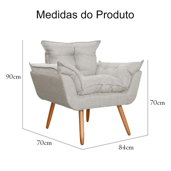 Imagem de Poltrona Decorativa Opalla para Escritório Linho Cores - DS Estofados