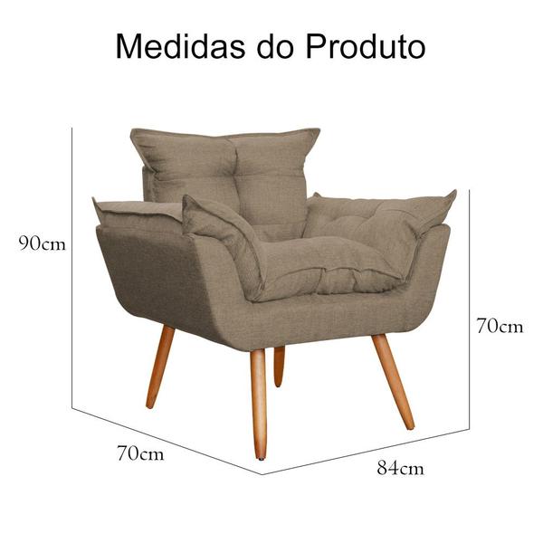 Imagem de Poltrona Decorativa Opalla Para Quarto Linho Cores - DS Estofados