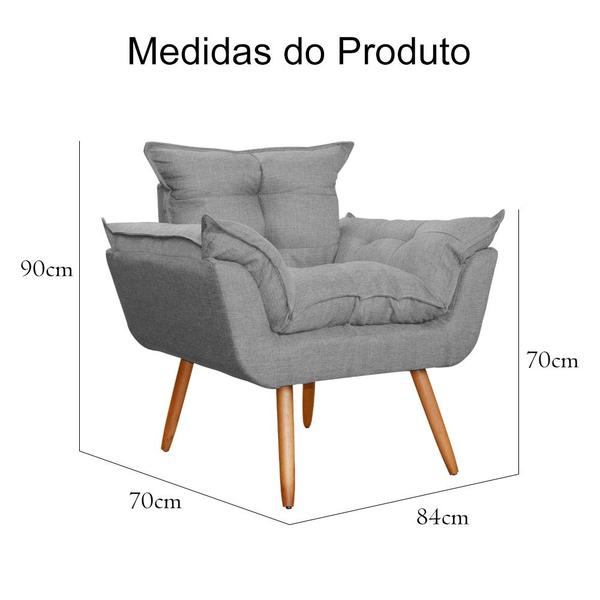 Imagem de Poltrona Decorativa Opalla Para Recepção Linho Cores - DS Estofados