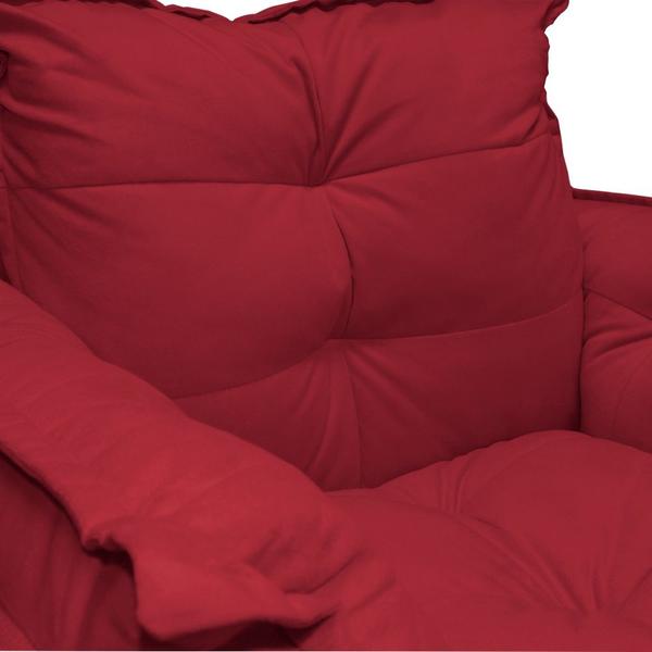 Imagem de Poltrona Decorativa Opalla Pés Giratório Madeira Suede Vermelho - DS Estofados