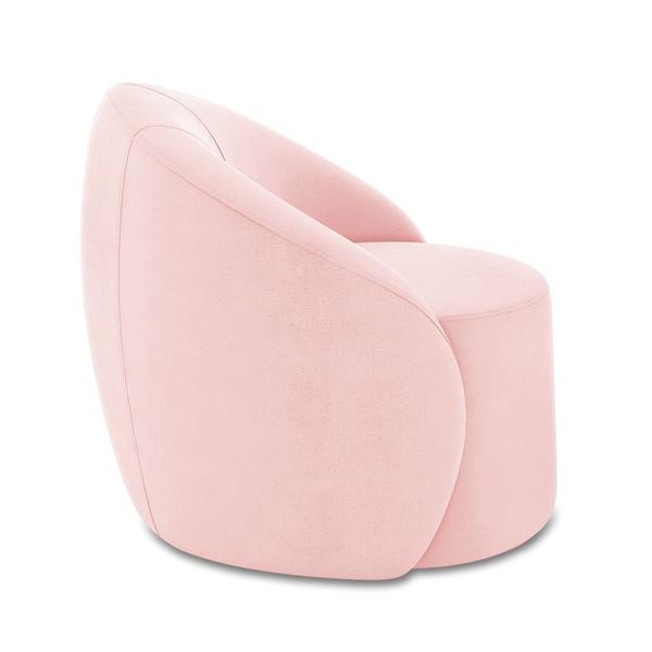 Imagem de Poltrona Decorativa Orgânica Giratória Kit 2 Lua Suede Rosa Bebê D03 - D'Rossi