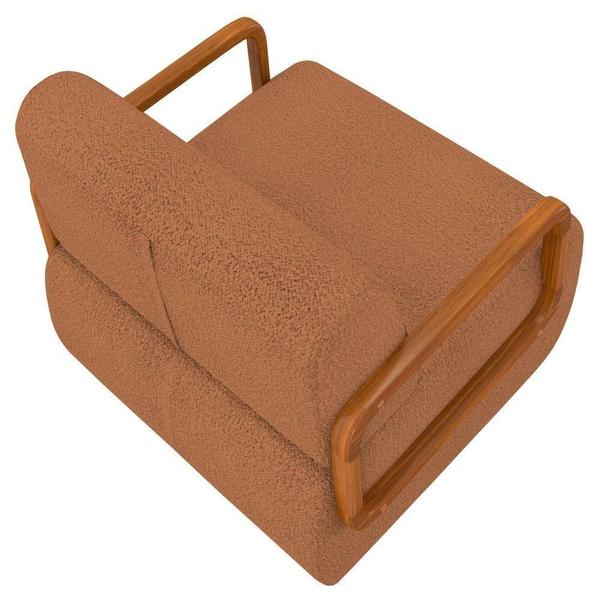 Imagem de Poltrona Decorativa Orgânica Para Sala Kit 2 Belarus K04 Bouclê Terracota - Mpozenato