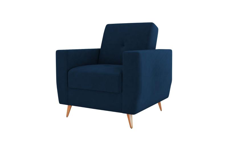 Imagem de Poltrona Decorativa Pâmela Veludo Azul  E-433